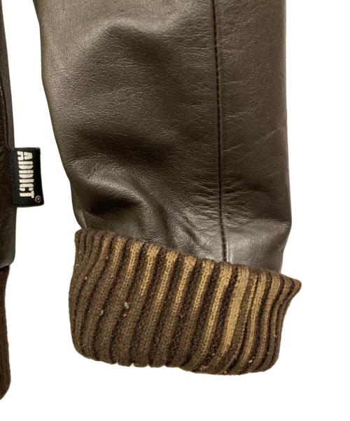 ADDICT（アディクト）ADDICT (アディクト) レザージャケット ブラウン サイズ:SIZE Mの古着・服飾アイテム