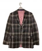 ETROエトロ）の古着「チェックテーラードジャケット」｜ブラック