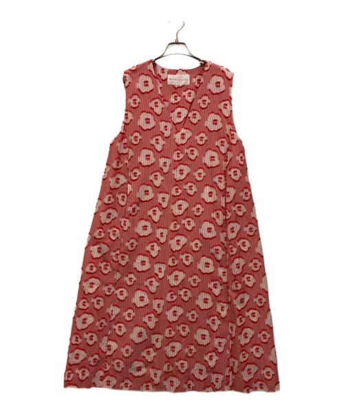 bulle de savon（ビュル デ サボン）bulle de savon (ビュル デ サボン) hana×stripe V neck ワンピース レッド サイズ:SIZE Freeの古着・服飾アイテム