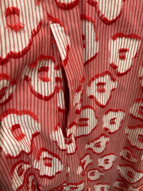 bulle de savon（ビュル デ サボン）bulle de savon (ビュル デ サボン) hana×stripe V neck ワンピース レッド サイズ:SIZE Freeの古着・服飾アイテム