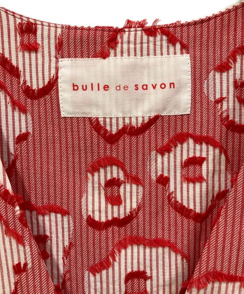 bulle de savon（ビュル デ サボン）bulle de savon (ビュル デ サボン) hana×stripe V neck ワンピース レッド サイズ:SIZE Freeの古着・服飾アイテム