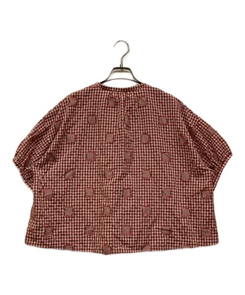 l'atelier du savon（アトリエドゥサボン）l'atelier du savon (アトリエドゥサボン) ギンガムチェックパッチワークブラウス レッド サイズ:SIZE Freeの古着・服飾アイテム
