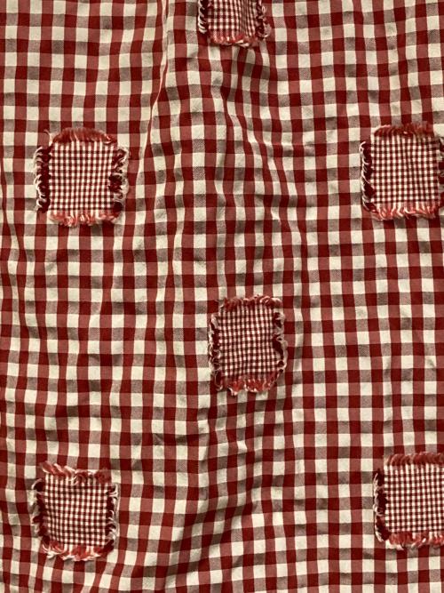 l'atelier du savon（アトリエドゥサボン）l'atelier du savon (アトリエドゥサボン) ギンガムチェックパッチワークブラウス レッド サイズ:SIZE Freeの古着・服飾アイテム