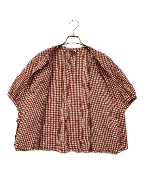 l'atelier du savon（アトリエドゥサボン）l'atelier du savon (アトリエドゥサボン) ギンガムチェックパッチワークブラウス レッド サイズ:SIZE Freeの古着・服飾アイテム