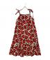 Dot and Stripes CHILD WOMAN（ドットアンドストライプス チャイルドウーマン）の古着「コットン/リネン キャンバスフラワー キャミワンピース」｜レッド