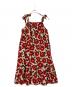 Dot and Stripes CHILD WOMAN (ドットアンドストライプス チャイルドウーマン) コットン/リネン キャンバスフラワー キャミワンピース レッド サイズ:SIZE Free 未使用品：10000円