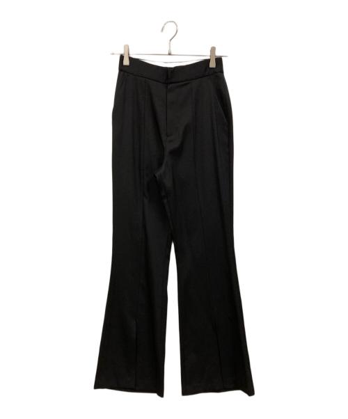 LANVIN en Bleu（ランバンオンブルー）LANVIN en Bleu (ランバンオンブルー) ウールツイルスリットフレアパンツ ブラック サイズ:SIZE 36の古着・服飾アイテム
