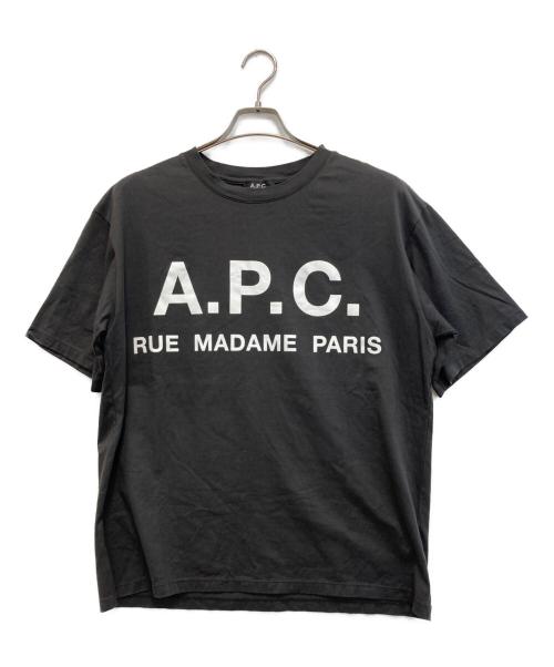 A.P.C.（アーペーセー）A.P.C. (アーペーセー) ロゴプリントTシャツ ブラック サイズ:Mの古着・服飾アイテム