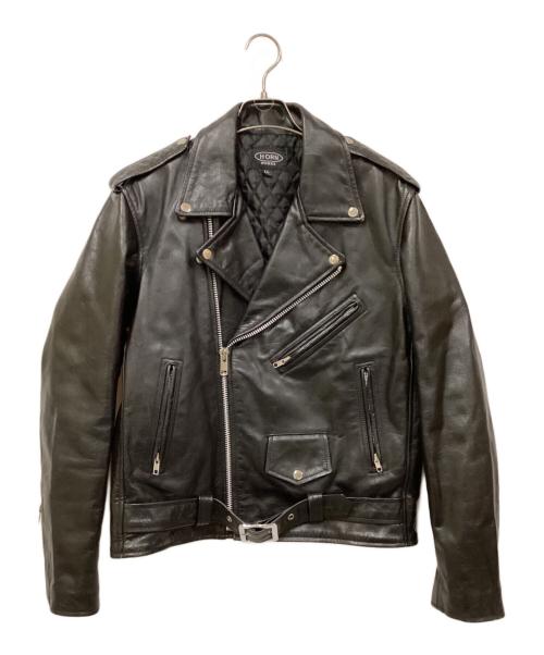 HORN WORKS（ホーンワークス）HORN WORKS (ホーンワークス) レザーライダースジャケット ブラック サイズ:SIZE LLの古着・服飾アイテム