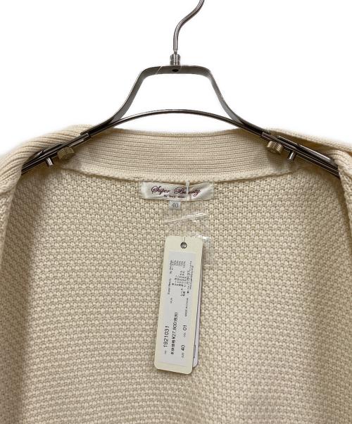 Super Beauty（スーパービューティ）Super Beauty (スーパービューティ) ファー切替ビジューボタンカーディガン アイボリー サイズ:SIZE 40の古着・服飾アイテム