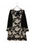 Super Beauty（スーパービューティ）の古着「花柄ニットワンピース」｜ブラック