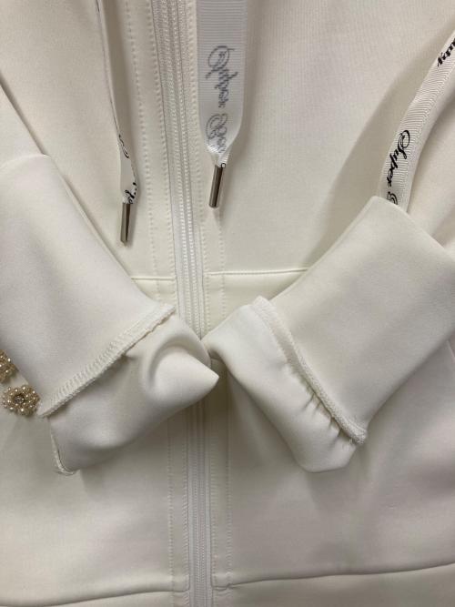 Super Beauty（スーパービューティ）Super Beauty (スーパービューティ) ジップパーカー パールNo.5 ホワイト サイズ:SIZE 40の古着・服飾アイテム