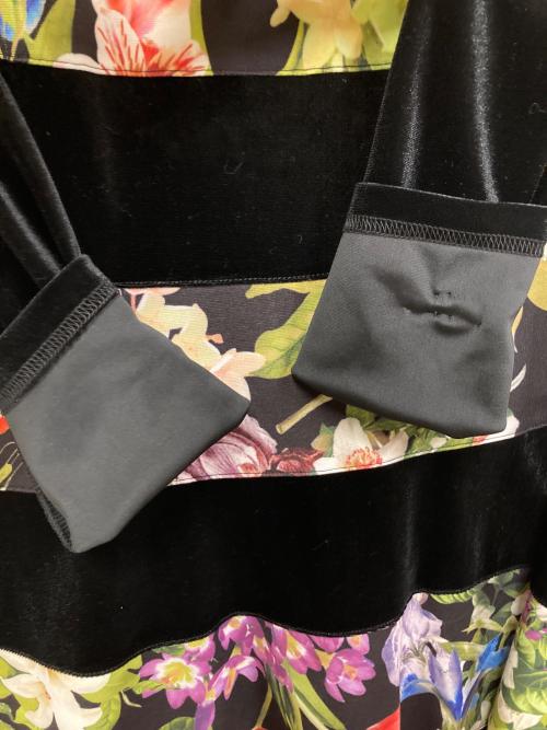 Super Beauty（スーパービューティ）Super Beauty (スーパービューティ) ベロア花柄ワンピース ブラック サイズ:SIZE 42の古着・服飾アイテム