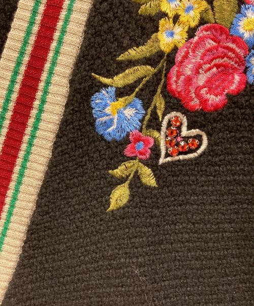 Super Beauty（スーパービューティ）Super Beauty (スーパービューティ) 花柄刺繍ロングカーディガン ブラック サイズ:SIZE 42 未使用品の古着・服飾アイテム