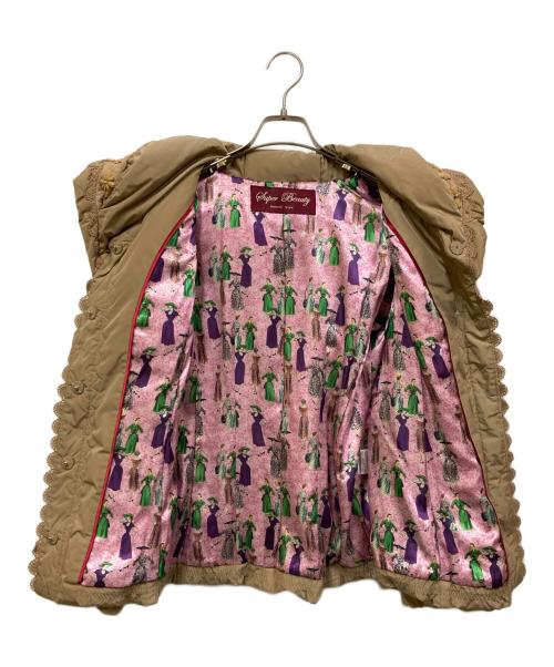 Super Beauty（スーパービューティ）Super Beauty (スーパービューティ) ビジューダウンジャケット ベージュ サイズ:SIZE 42の古着・服飾アイテム