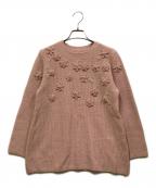 GALLERY VISCONTIギャラリービスコンティ）の古着「花モチーフ飾りニット」｜ピンク