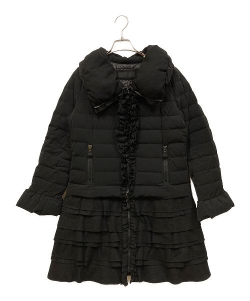 TO BE CHIC（トゥービーシック）TO BE CHIC (トゥービーシック) フリルティアードダウンコート ブラック サイズ:SIZE 42の古着・服飾アイテム