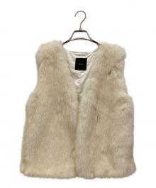 anuans（アニュアンス）の古着「ショートファーベスト」｜ベージュ