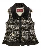 Super Beautyスーパービューティ）の古着「花柄ダウンベスト」｜ブラック