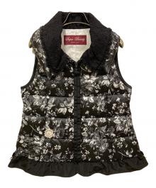 Super Beauty（スーパービューティ）の古着「花柄ダウンベスト」｜ブラック