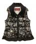 Super Beauty（スーパービューティ）の古着「花柄ダウンベスト」｜ブラック