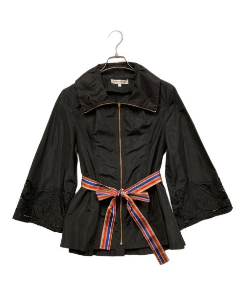 Super Beauty（スーパービューティ）Super Beauty (スーパービューティ) カットワークナイロンジャケット ブラック サイズ:SIZE 42の古着・服飾アイテム