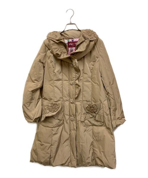 Super Beauty（スーパービューティ）Super Beauty (スーパービューティ) ビジューボタンダウンコート ベージュ サイズ:SIZE 42の古着・服飾アイテム
