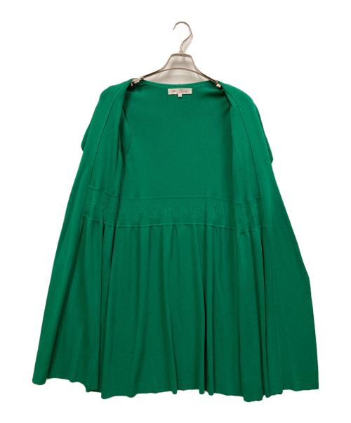 Super Beauty（スーパービューティ）Super Beauty (スーパービューティ) ビジューロングカーディガン グリーン サイズ:42の古着・服飾アイテム