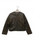 GRACE CONTINENTAL（グレースコンチネンタル）の古着「ルティング配色レザージャケット」｜ブラック