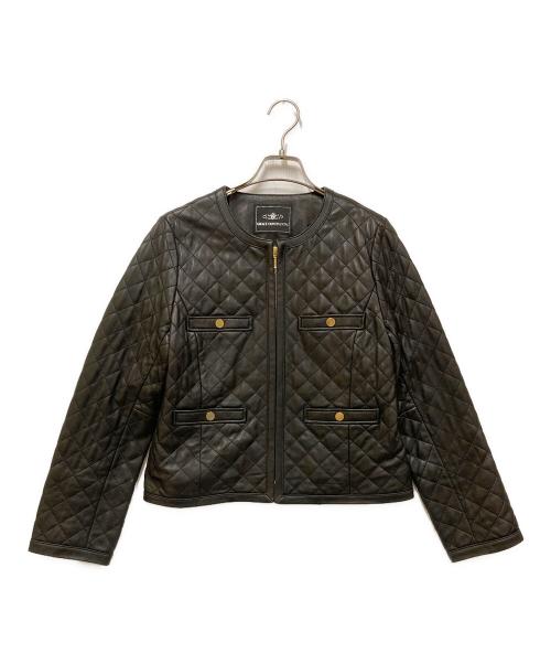 GRACE CONTINENTAL（（グレースコンチネンタル）GRACE CONTINENTAL (（グレースコンチネンタル) ルティング配色レザージャケット ブラック サイズ:SIZE 38の古着・服飾アイテム