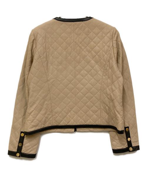 GRACE CONTINENTAL（（グレースコンチネンタル）GRACE CONTINENTAL (（グレースコンチネンタル) 金釦キルティング配色レザージャケット ベージュ サイズ:SIZE 38の古着・服飾アイテム