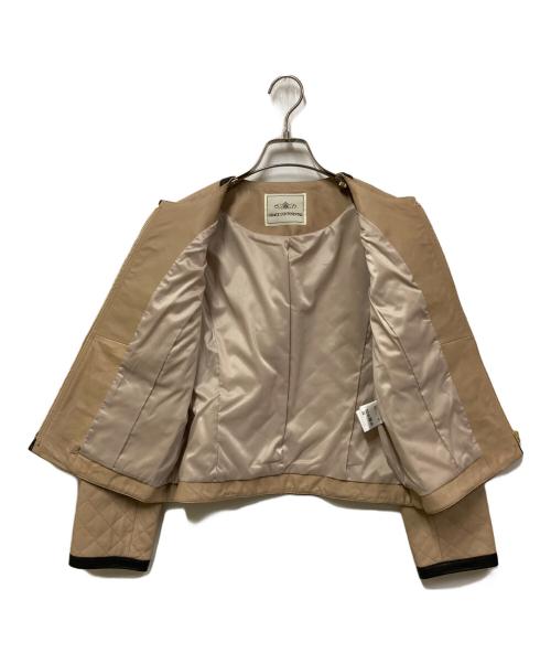 GRACE CONTINENTAL（（グレースコンチネンタル）GRACE CONTINENTAL (（グレースコンチネンタル) 金釦キルティング配色レザージャケット ベージュ サイズ:SIZE 38の古着・服飾アイテム