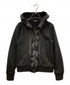 TO BE CHICトゥービーシック）の古着「フリルビジュージップパーカー」｜ブラック