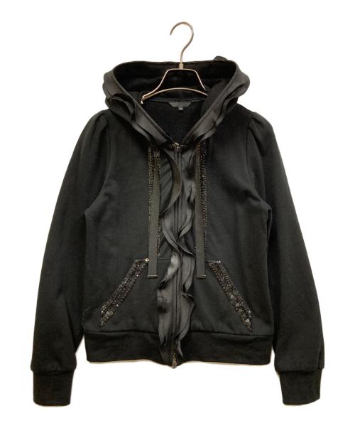 TO BE CHIC（トゥービーシック）TO BE CHIC (トゥービーシック) フリルビジュージップパーカー ブラック サイズ:SIZE 40の古着・服飾アイテム