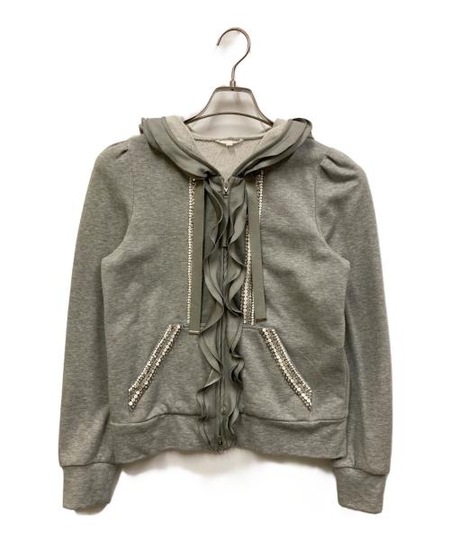 TO BE CHIC（トゥービーシック）TO BE CHIC (トゥービーシック) フリルビジュージップパーカー グレー サイズ:40の古着・服飾アイテム