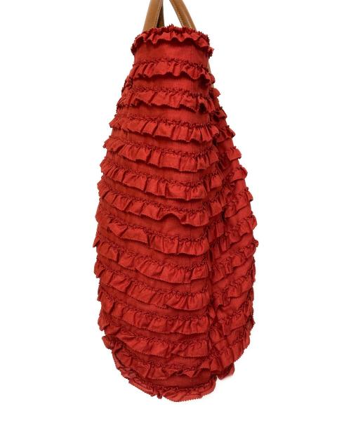 PINK HOUSE（ピンクハウス）PINK HOUSE (ピンクハウス) チュールフリル使いトート レッド サイズ:表記なしの古着・服飾アイテム