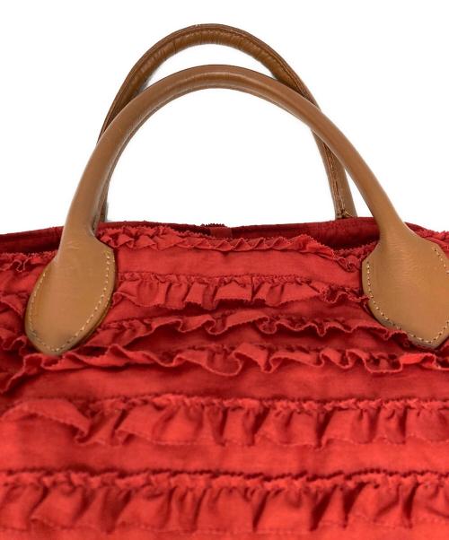 PINK HOUSE（ピンクハウス）PINK HOUSE (ピンクハウス) チュールフリル使いトート レッド サイズ:表記なしの古着・服飾アイテム