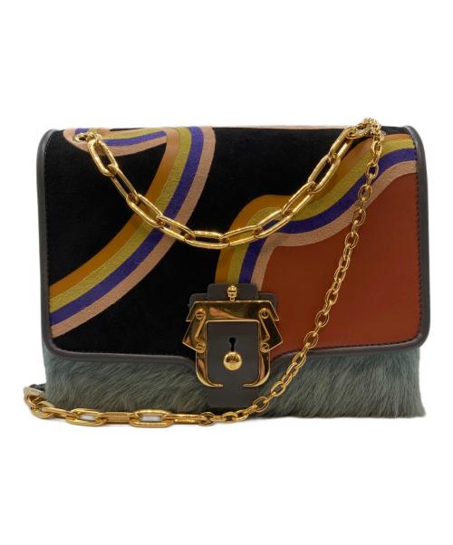 paula cademartori（パウラ カデマルトーリ）Paula CADEMARTORI (パウラ カデマルトーリ) 2WAYチェーンショルダーバッグ スカイブルーの古着・服飾アイテム