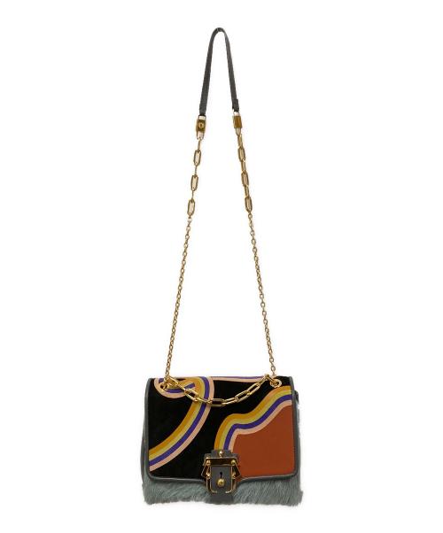 paula cademartori（パウラ カデマルトーリ）Paula CADEMARTORI (パウラ カデマルトーリ) 2WAYチェーンショルダーバッグ スカイブルーの古着・服飾アイテム