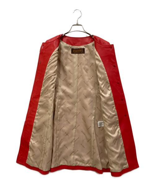 BALMAIN（バルマン）BALMAIN (バルマン) ラムレザーコート レッド サイズ:SIZE 9の古着・服飾アイテム