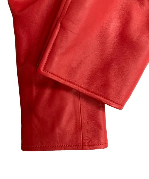 BALMAIN（バルマン）BALMAIN (バルマン) ラムレザーコート レッド サイズ:SIZE 9の古着・服飾アイテム