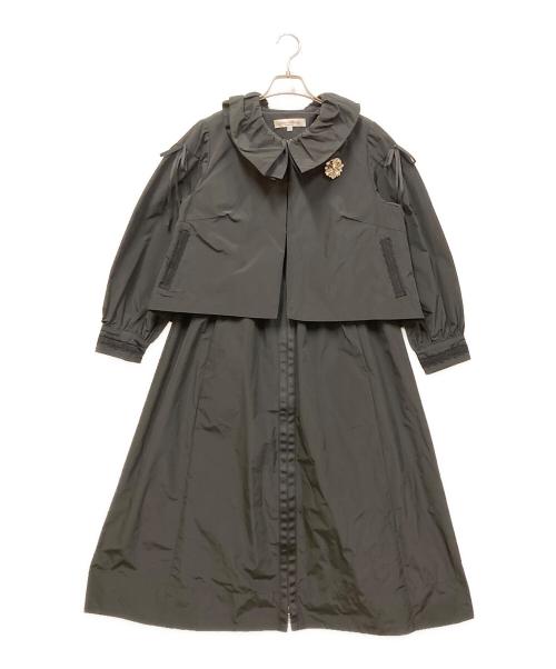 Super Beauty（スーパービューティ）Super Beauty (スーパービューティ) ショートジャケット＆ロングOP ツインセット ブラック サイズ:SIZE 40の古着・服飾アイテム