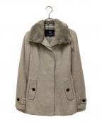 BURBERRY LONDONバーバリーロンドン）の古着「ファー付アンゴラ混コート」｜グレー