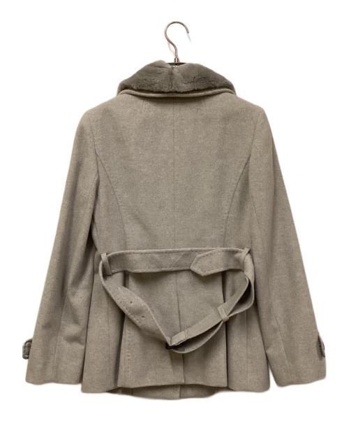 BURBERRY LONDON（バーバリーロンドン）BURBERRY LONDON (バーバリーロンドン) ファー付アンゴラ混コート グレー サイズ:SIZE 40の古着・服飾アイテム