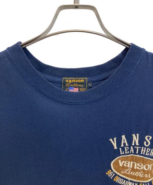 VANSON（バンソン）VANSON (バンソン) ロゴ刺繍Tシャツ ネイビー サイズ:SIZE XLの古着・服飾アイテム