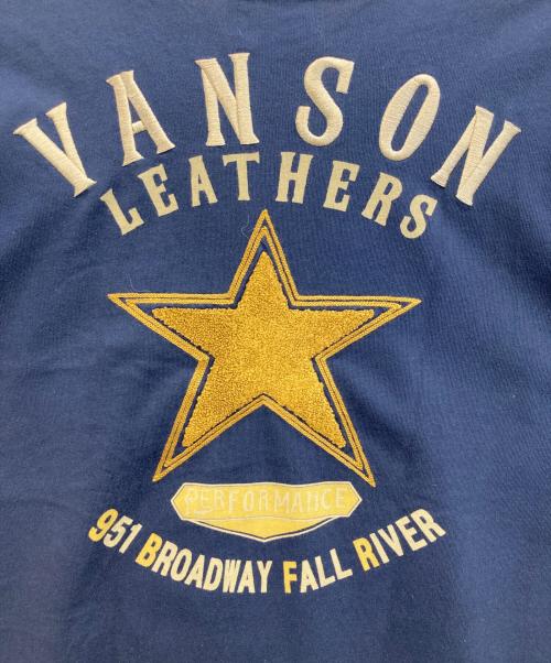 VANSON（バンソン）VANSON (バンソン) ロゴ刺繍Tシャツ ネイビー サイズ:SIZE XLの古着・服飾アイテム