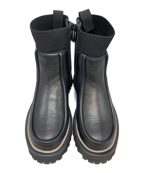 VEGE（ベジ）VEGE (ベジ) nouer (ヌエール) リアルレザーアンクルファーブーツ ブラック サイズ:SIZE 36の古着・服飾アイテム