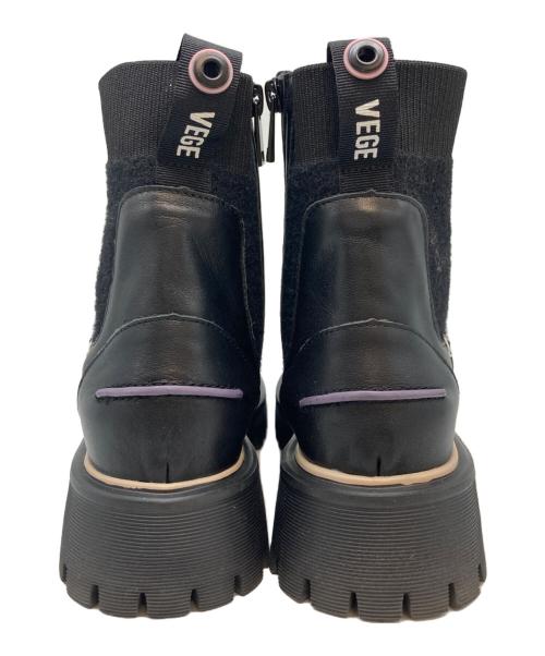 VEGE（ベジ）VEGE (ベジ) nouer (ヌエール) リアルレザーアンクルファーブーツ ブラック サイズ:SIZE 36の古着・服飾アイテム