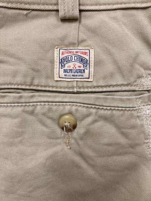 POLO RALPH LAUREN（ポロ・ラルフローレン）POLO RALPH LAUREN (ポロ・ラルフローレン) ペイントダメージ加工パンツ ベージュ サイズ:SIZE 81cm (W32)の古着・服飾アイテム