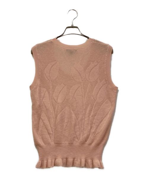 LOUIS VUITTON（ルイ ヴィトン）LOUIS VUITTON (ルイ ヴィトン) チューリップ模様シルクカシミヤニットベスト ピンク サイズ:SIZE Lの古着・服飾アイテム